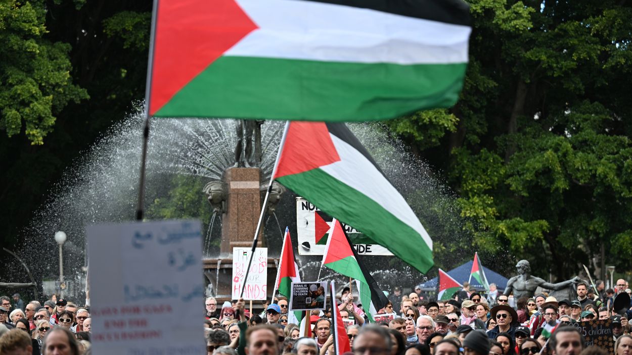 Concentración multitudinaria contra el genocidio de Israel en Palestina. EP.