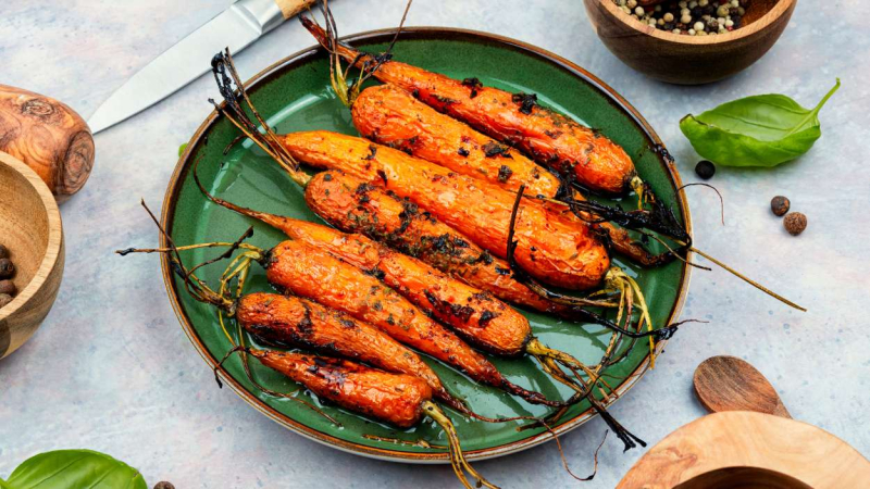 Zanahorias glaseadas con miel y jengibre