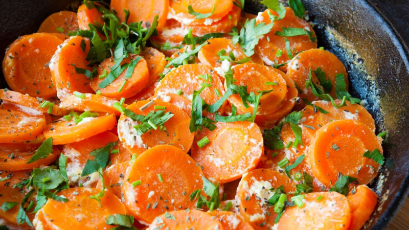 Zanahorias asadas con yogur y menta