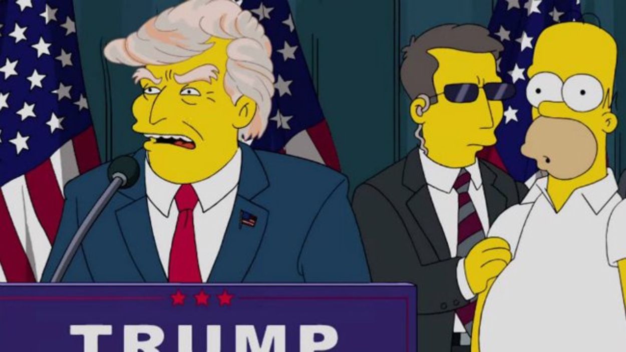 Donald Trump y Homer Simpson, durante un capítulo de Los Simpson. 