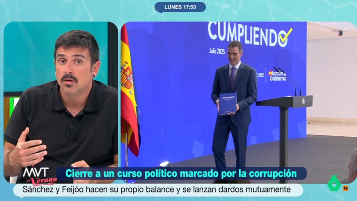 Ramón Espinar en la mesa de debate de 'Más vale tarde'. La Sexta