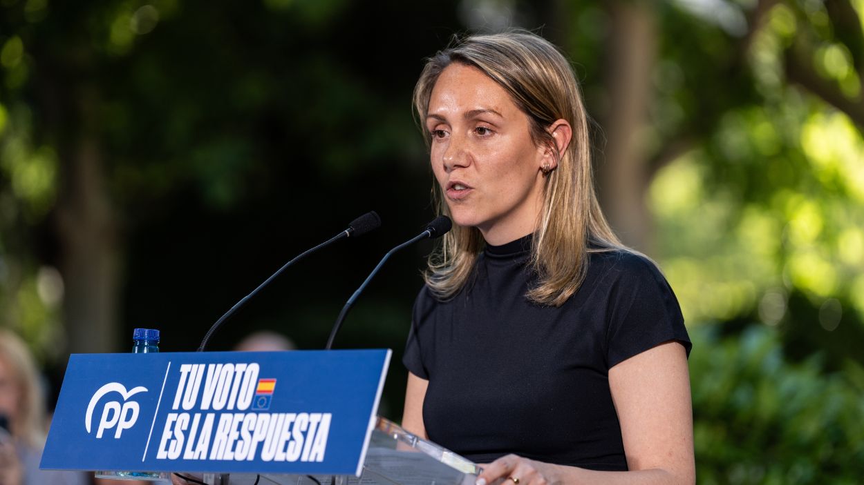 Alma Ezcurra durante un mitin en la campaña de las elecciones europeas. EP