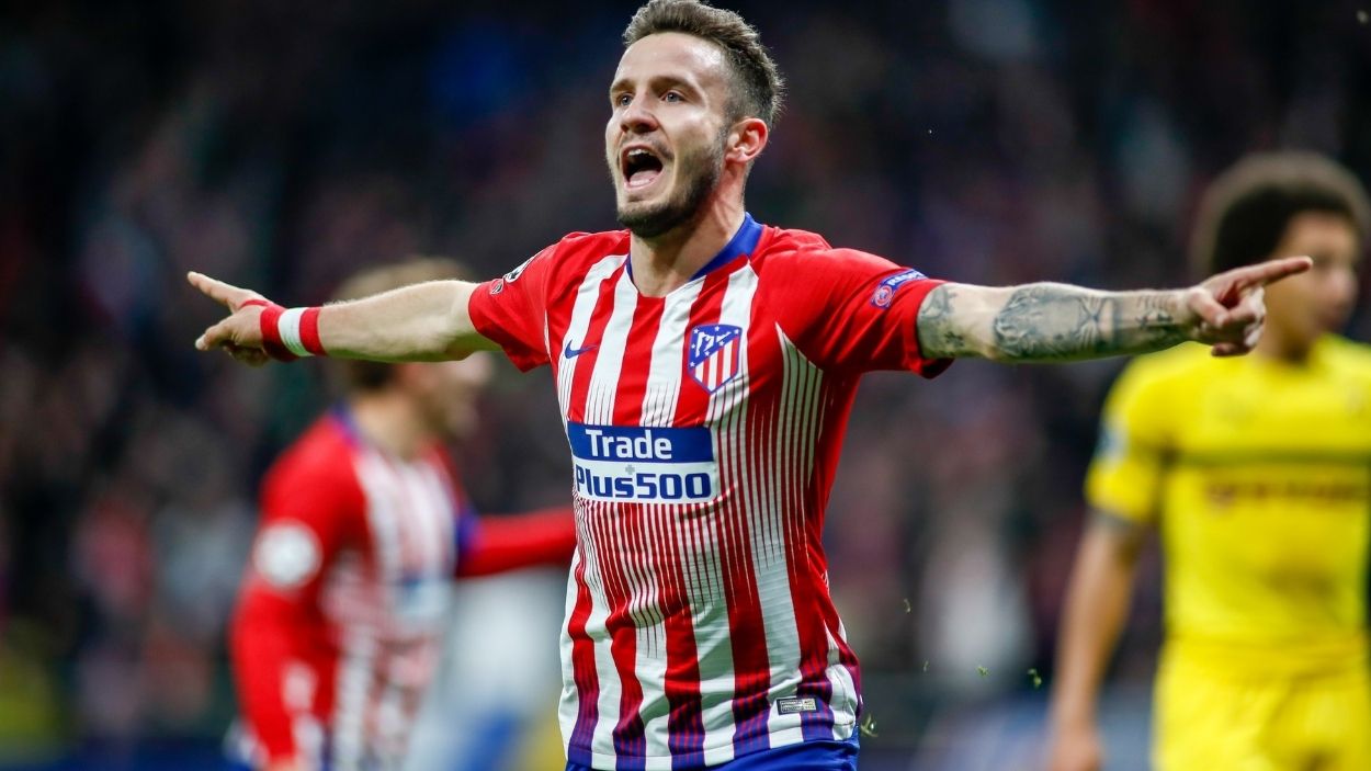 El jugador del Atlético de Madrid Saúl Ñíguez en el partido de Liga de Campeones. EP