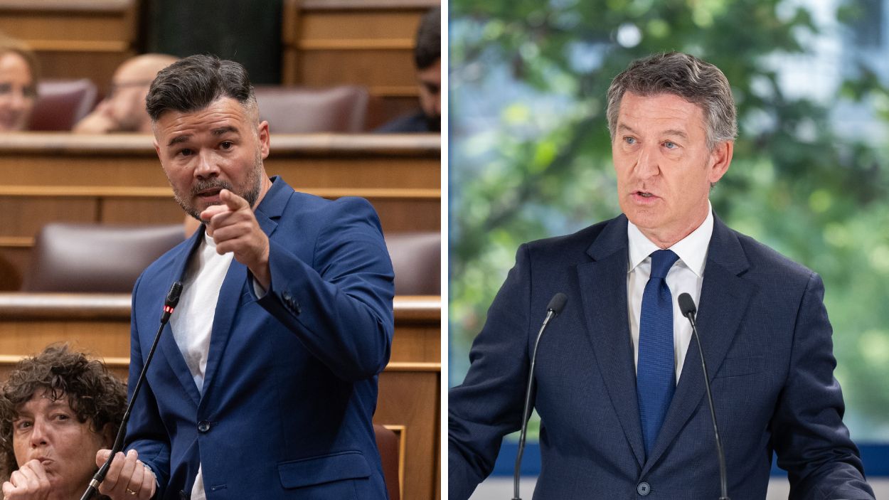 Fotomontaje de Gabriel Rufián y Alberto Núñez Feijóo. Elaboración propia.