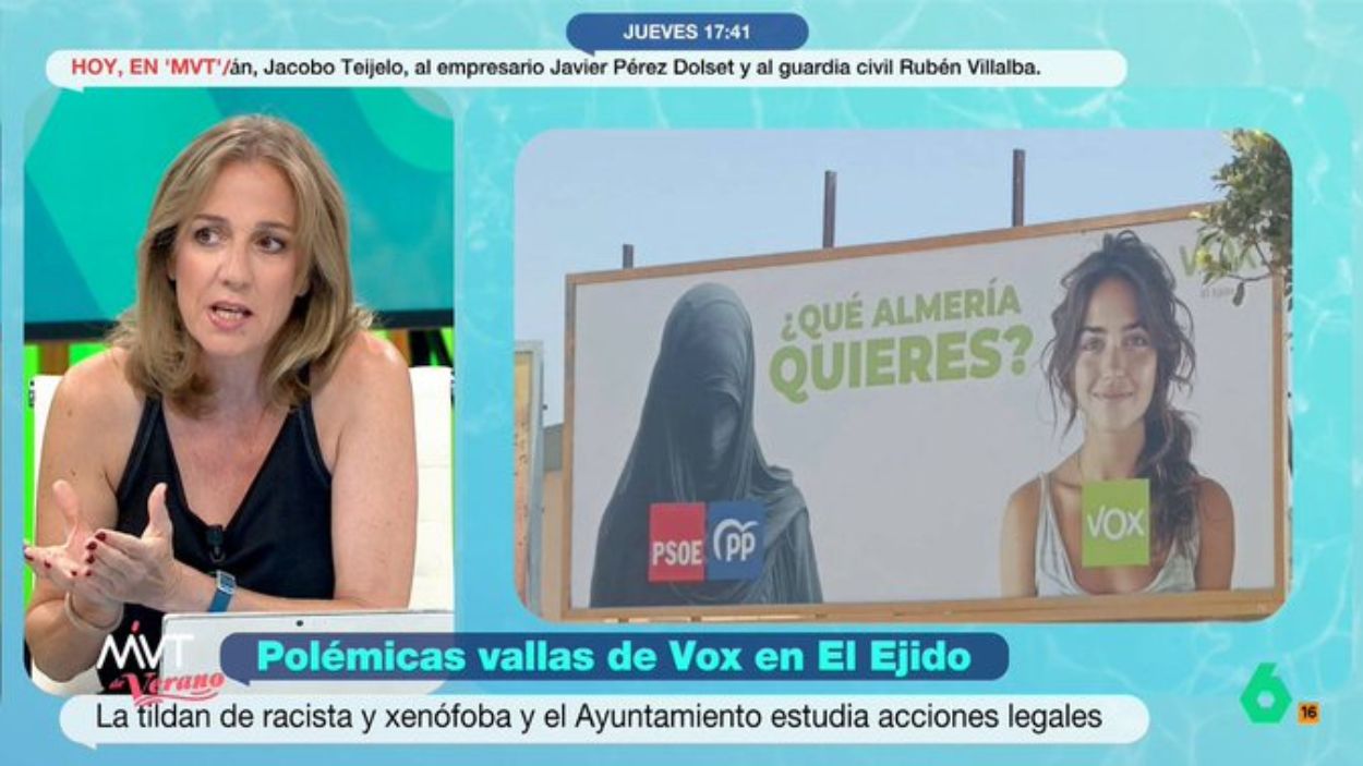 Tania Sánchez durante la tertulia de 'Más vale tarde'. LaSexta
