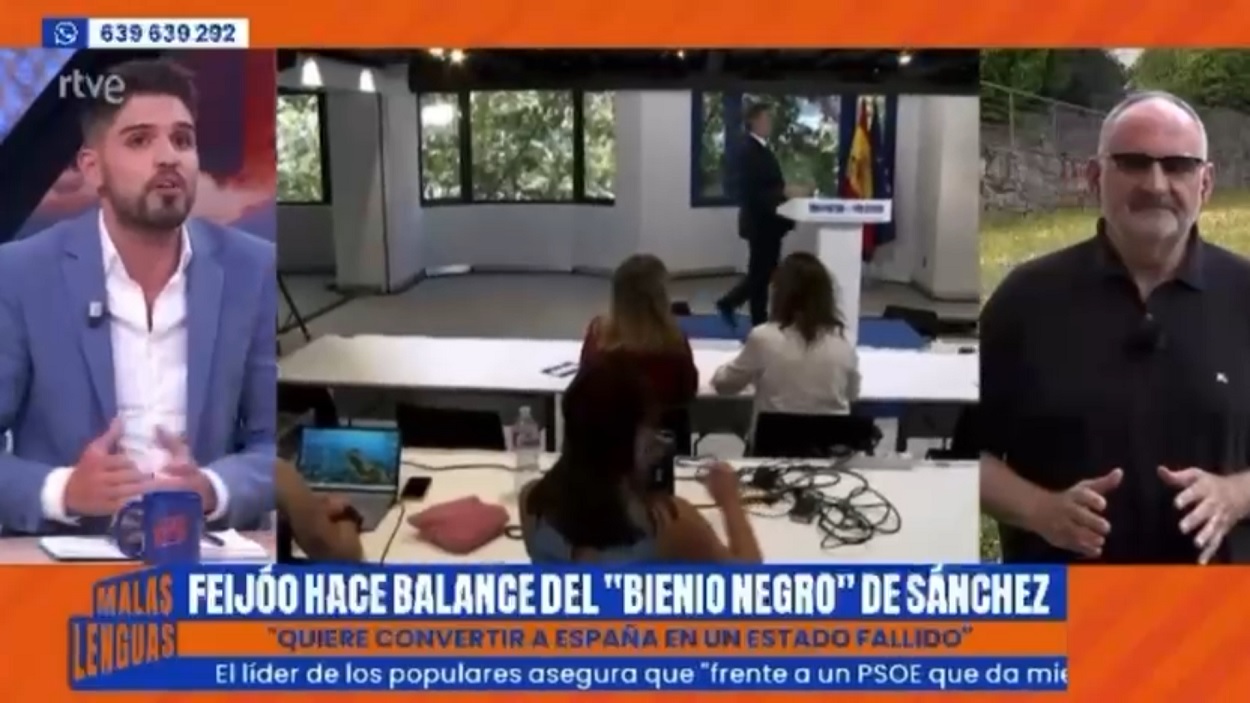 Hugo Pereira y Antón Losada conversando en 'Malas Lenguas'. RTVE