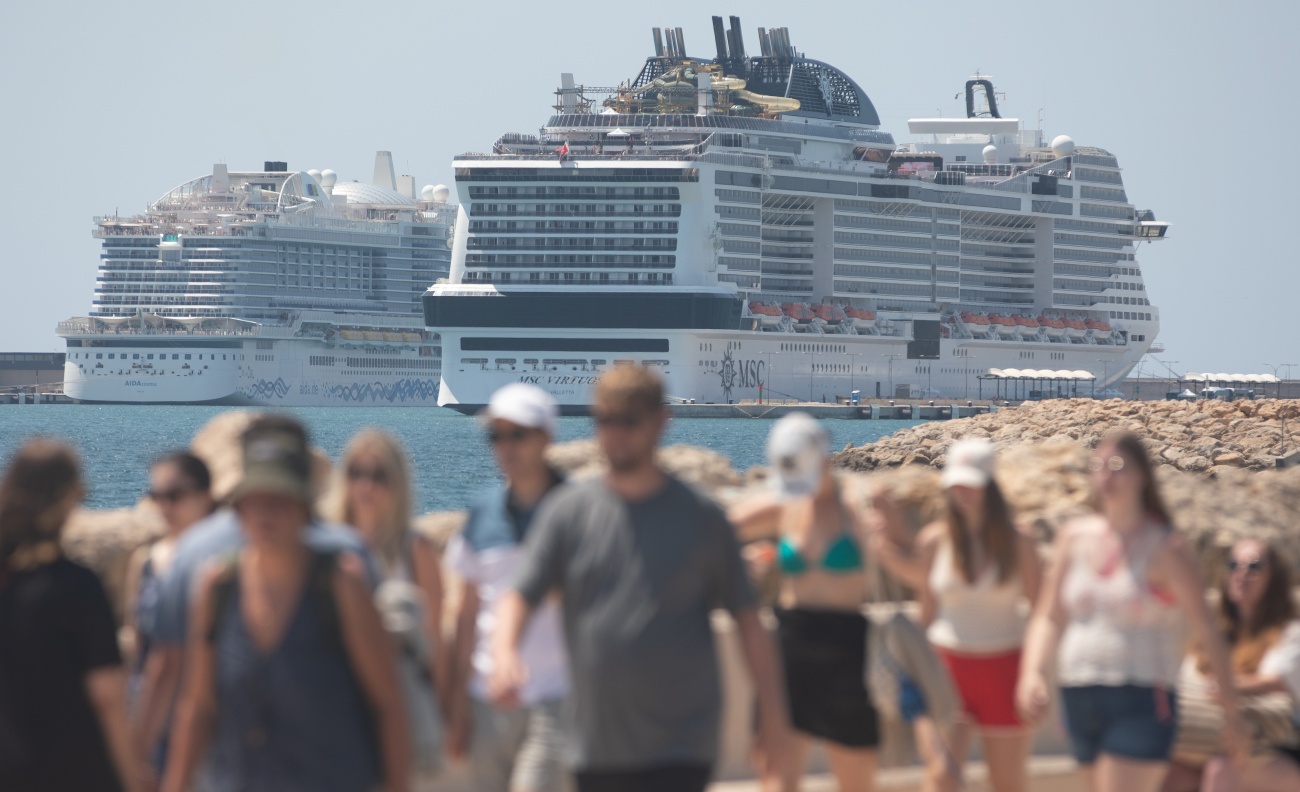Cruceros atracados en el Puerto de Mallorca el 2 de agosto de 2025
