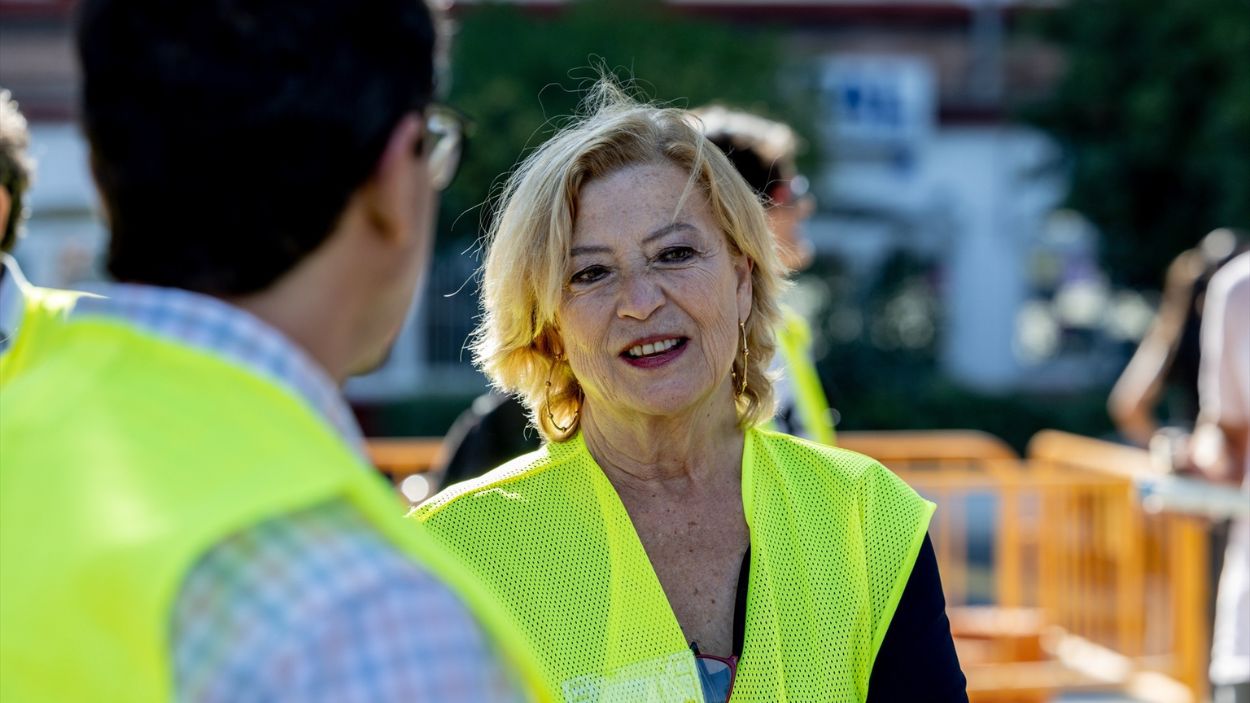 La delegada de Obras y Equipamientos del Ayuntamiento de Madrid supervisa el inicio de la segunda fase de las obras de Parque Castellana. EP
