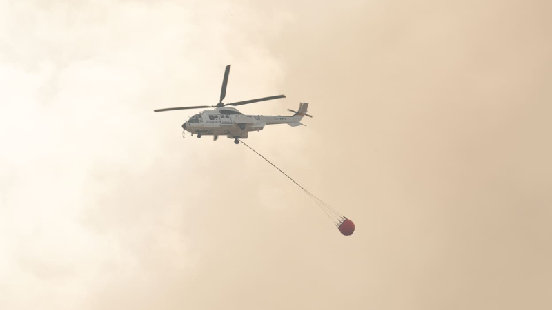 Los medios aéreos actúan en el incendio en Tarifa (Cádiz). Francisco J. Olmo / EP