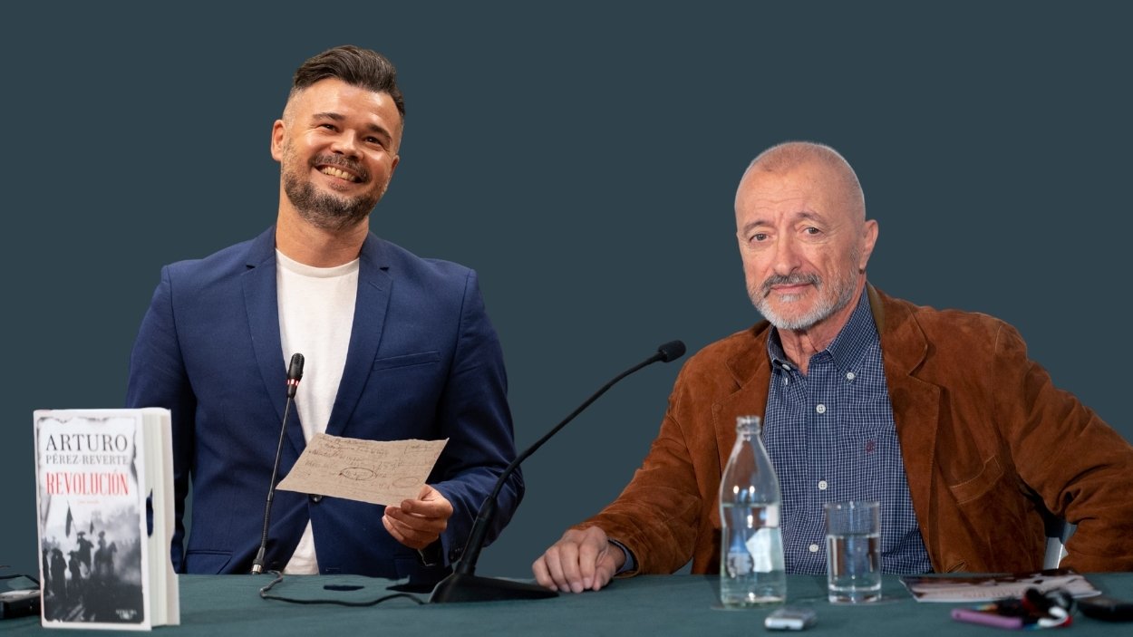 Gabriel Rufián y Arturo Pérez Reverte. Elaboración propia  