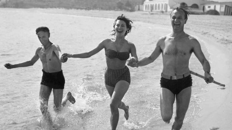 Ava Gardner con Nigel Patrick y John Laurie en s’Agaró Ava Gardner con Nigel Patrick y John Laurie en s’Agaró