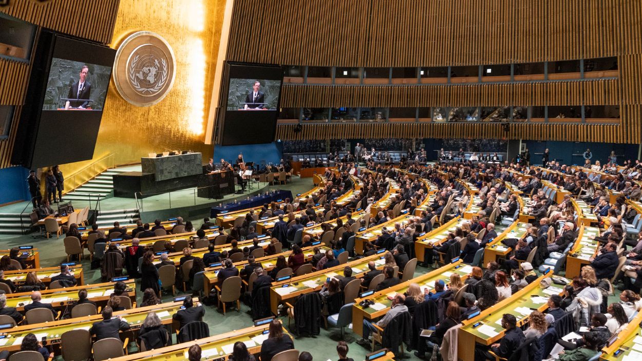 Pleno en la Asamblea General de Naciones Unidas. EP.