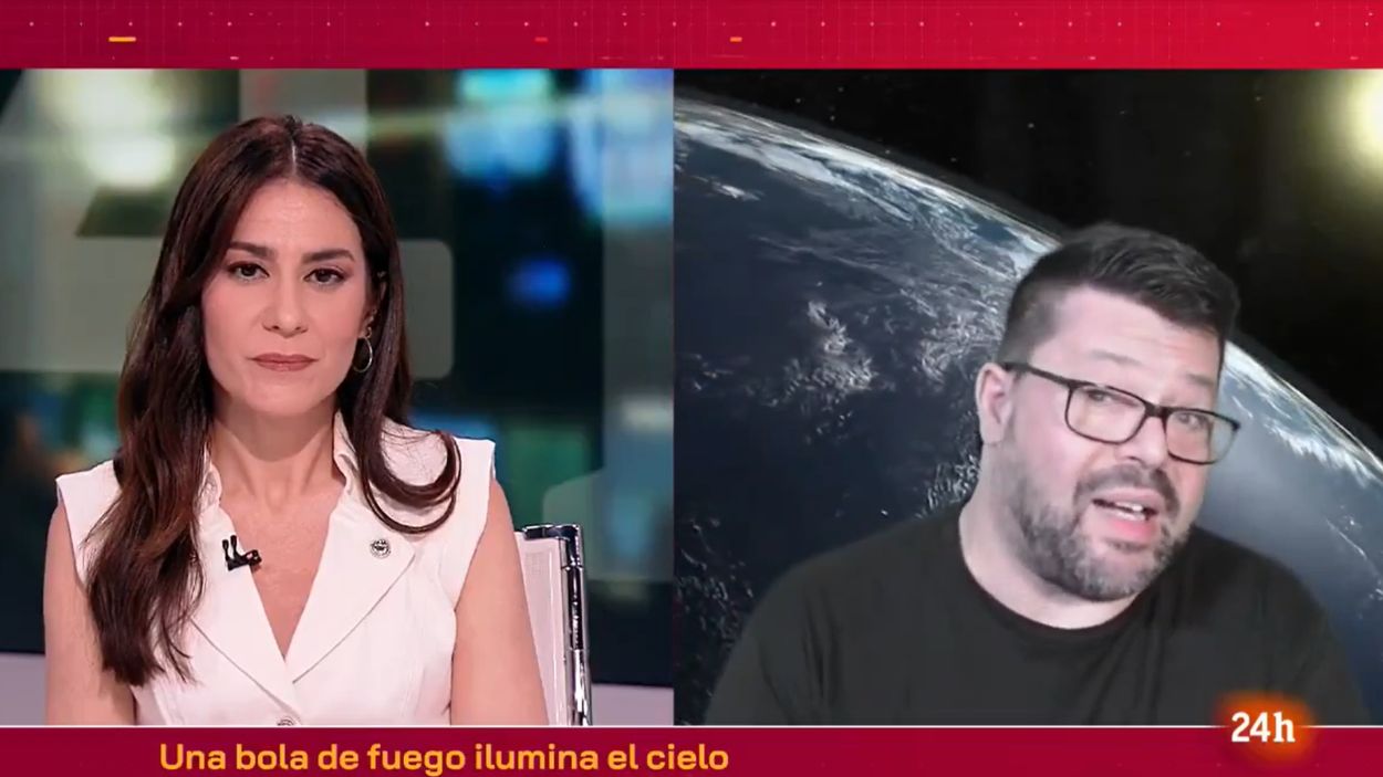 José María Madiedo, investigador del Instituto de Astrofísica de Andalucía, explica en 24 Horas la bola de fuego que atravesó España. RTVE