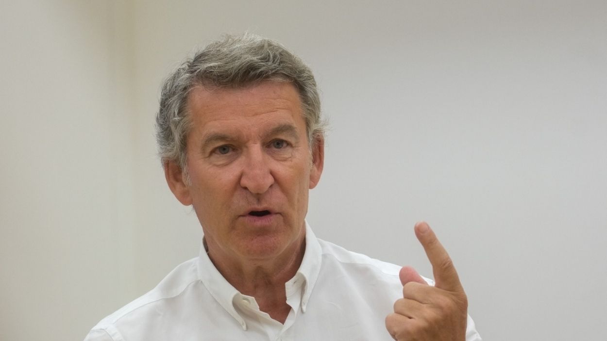El líder del PP, Alberto Núñez Feijóo, durante una entrevista concedida a Europa Press. 