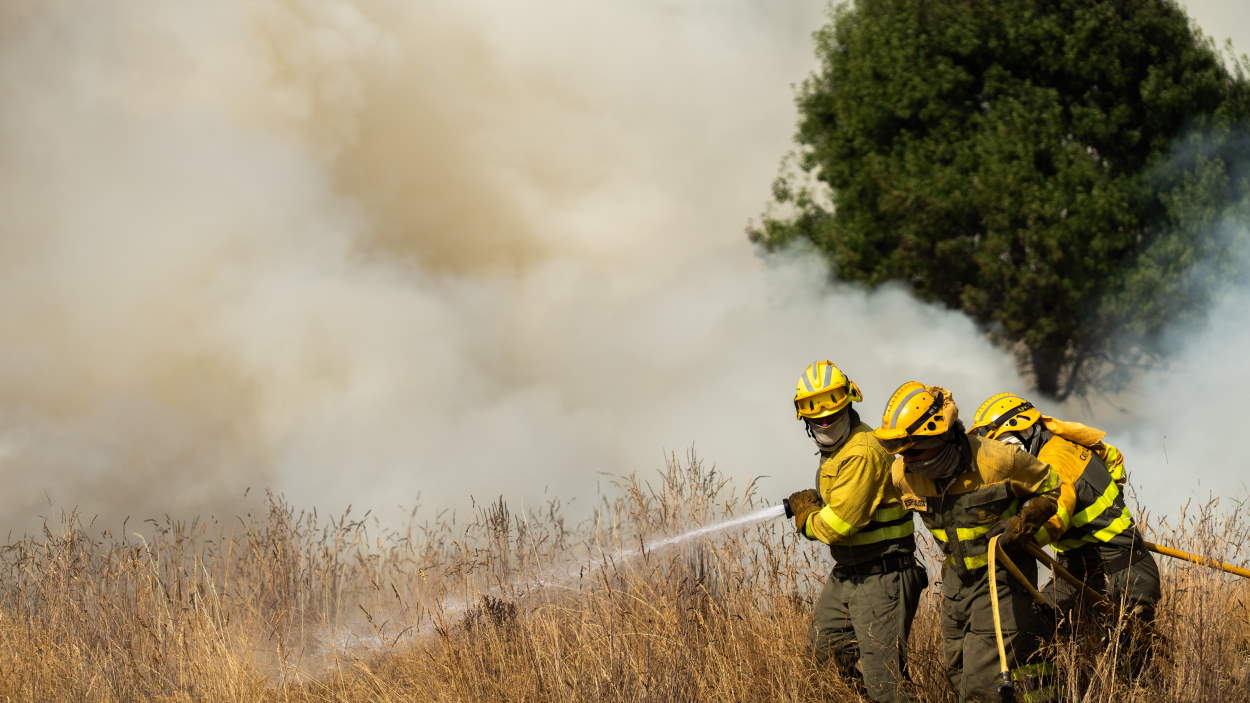 Bomberos Forestales de Castilla y León combatiendo un incendio. EP.