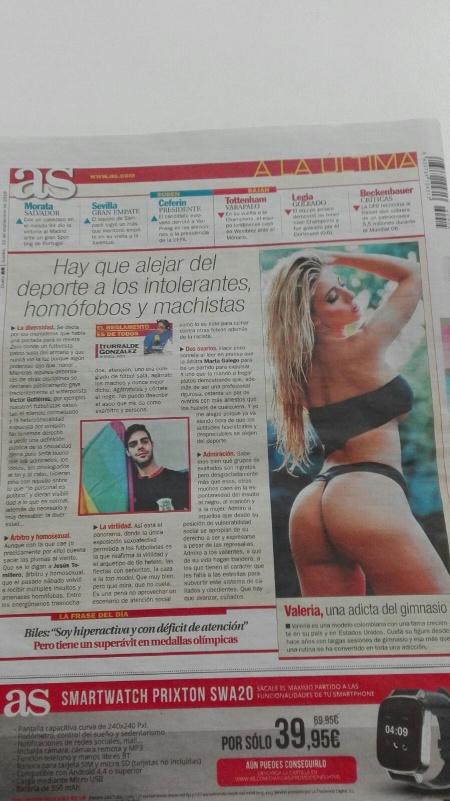 Contraporatada del diario As