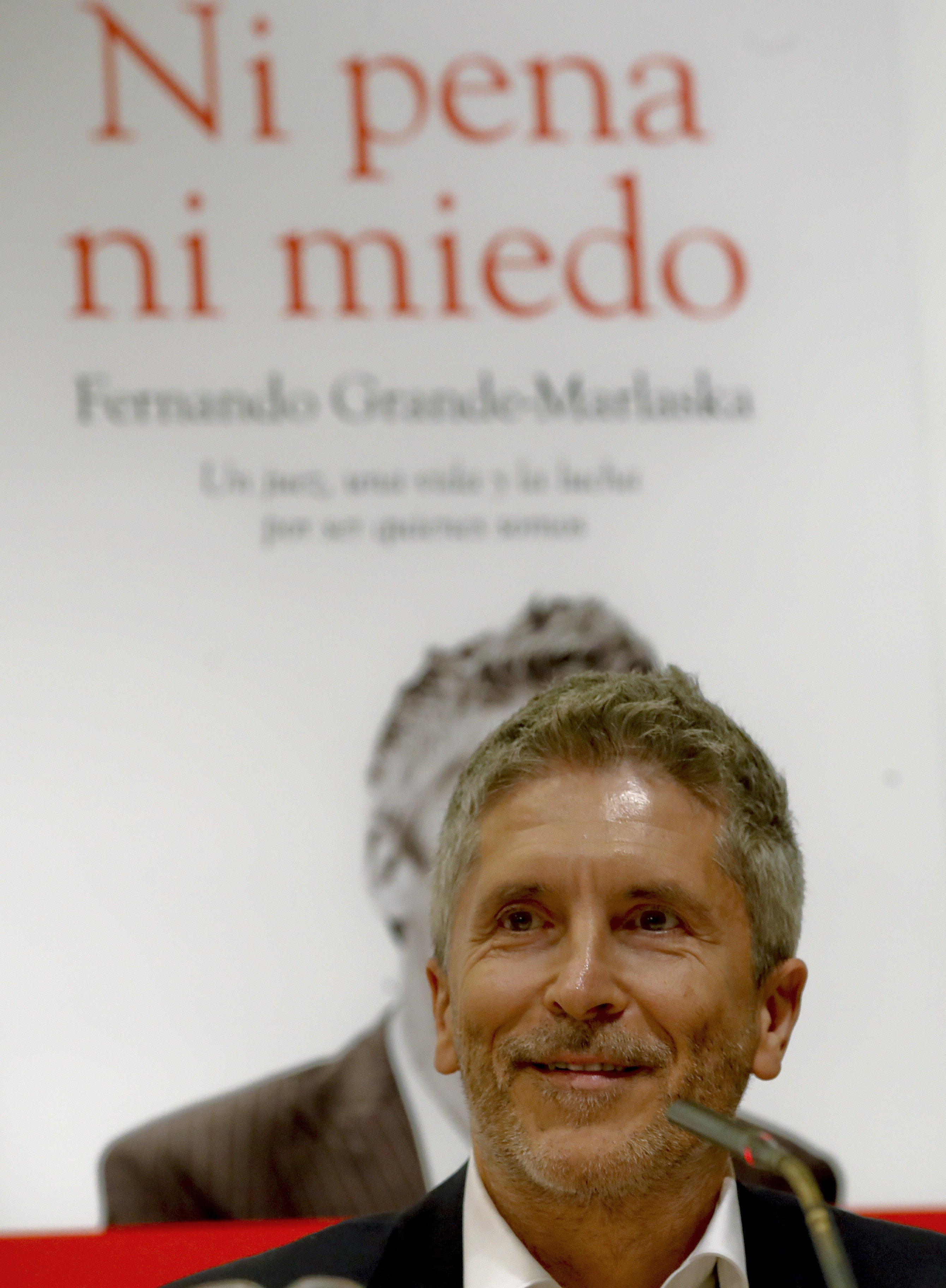 El magistrado Fernando Grande-Marlaska durante la presentación del libro "Ni pena ni miedo. Un juez, una vida y la lucha por ser quienes somos".