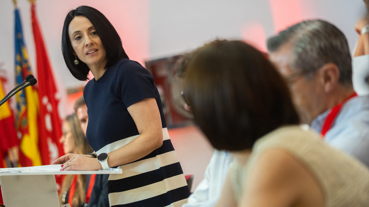 La secretaria de Organización del PSOE, Rebeca Torró, durante el Comité Nacional del PSPV-PSOE. EP.