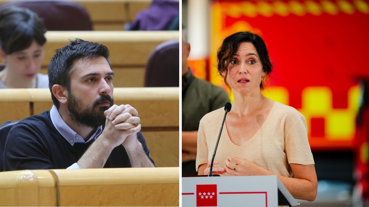 Ramón Espinar y la presidenta de la Comunidad de Madrid, Isabel Díaz Ayuso. EP.