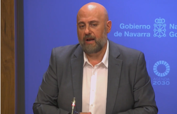 El consejero de Economía y Hacienda del Gobierno de Navarra, José Luis Arasti, en rueda de prensa | Imagen del Gobierno de Navarra