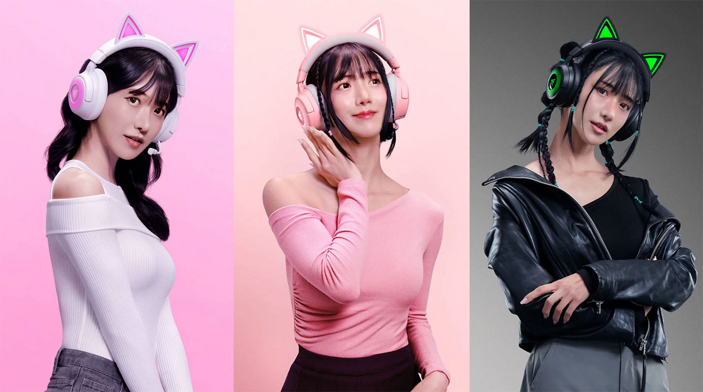 Estos nuevos auriculares Razer Kraken Kitty V3 Pro y V3 X sacarán tu lado más felino