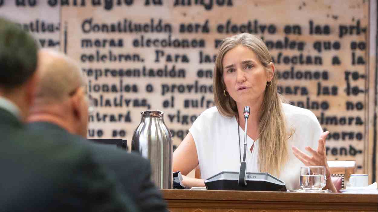Sara Aagesen en la comparecencia en el Senado por los incendios. EP