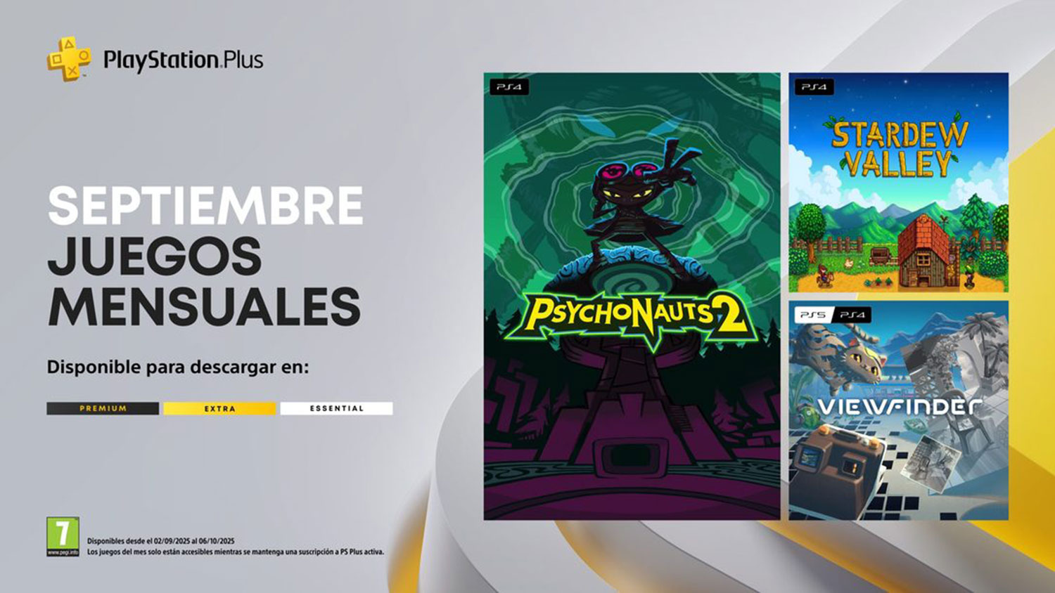 Psychonauts 2, Stardew Valley y Viewfinder encabezan el catálogo de PlayStation Plus en septiembre