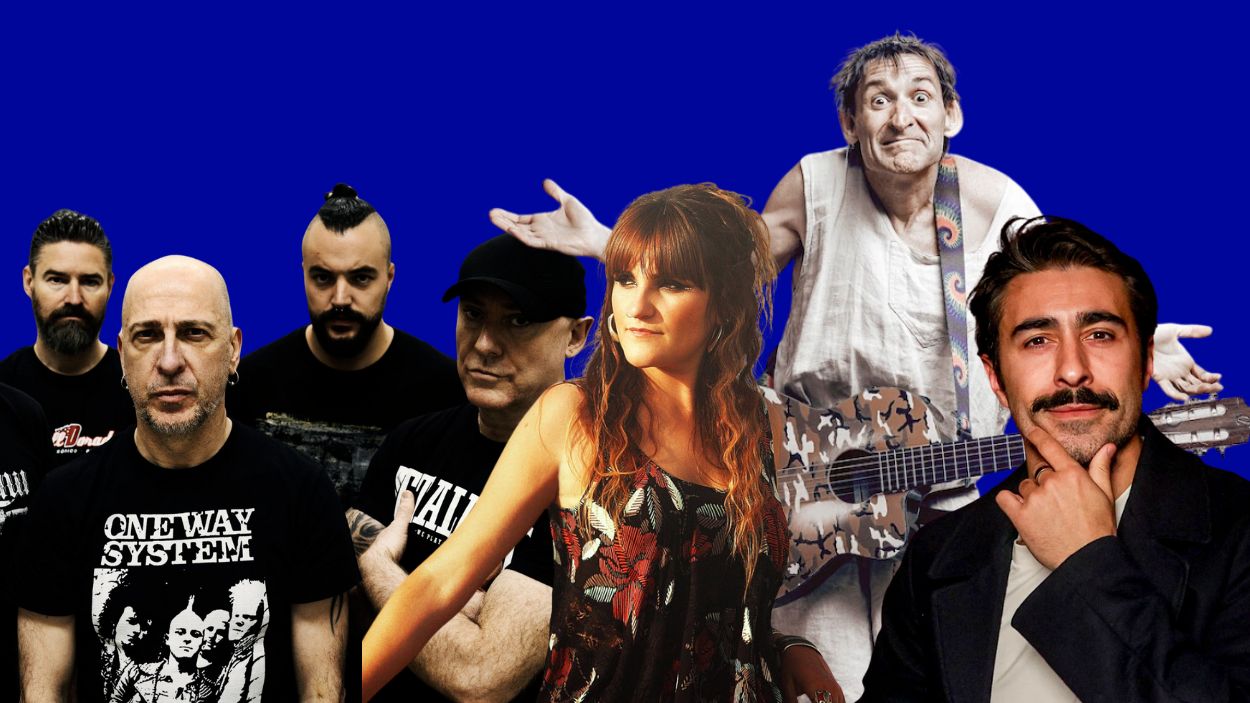 Soziedad Alkohólica, Rozalén, Albert Pla y Rayden. Fotomontaje.