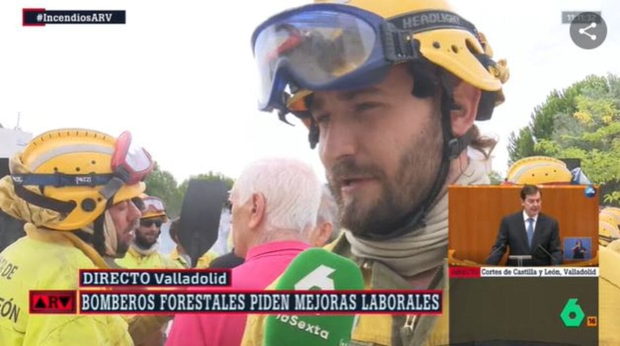 El peón forestal Alberto de Pablo en una entrevista para Al Rojo Vivo. La Sexta.