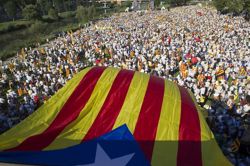 Imagen de una de las manifestaciones de la Diada