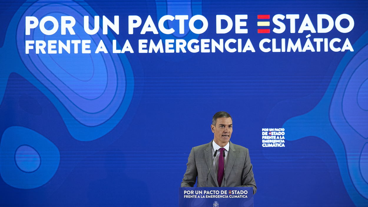 Sánchez presenta las diez medidas del pacto de Estado para combatir la emergencia climático. EP.