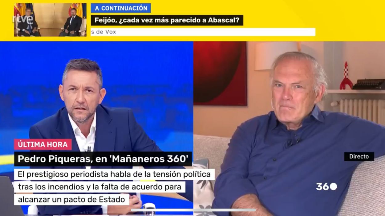 El presentador Javier Ruiz y el periodista Pedro Piqueras. EP.
