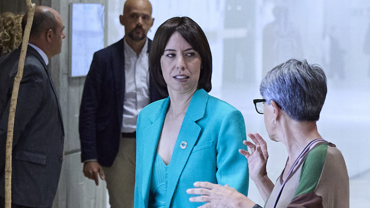La Ministra de Ciencia, Innovación y Universidades, Diana Morant, llega al acto 'Por un pacto de Estado frente a la emergencia climática'. EP.