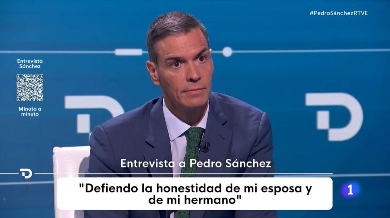 Pedro Sánchez en su entrevista en TVE. RTVE.