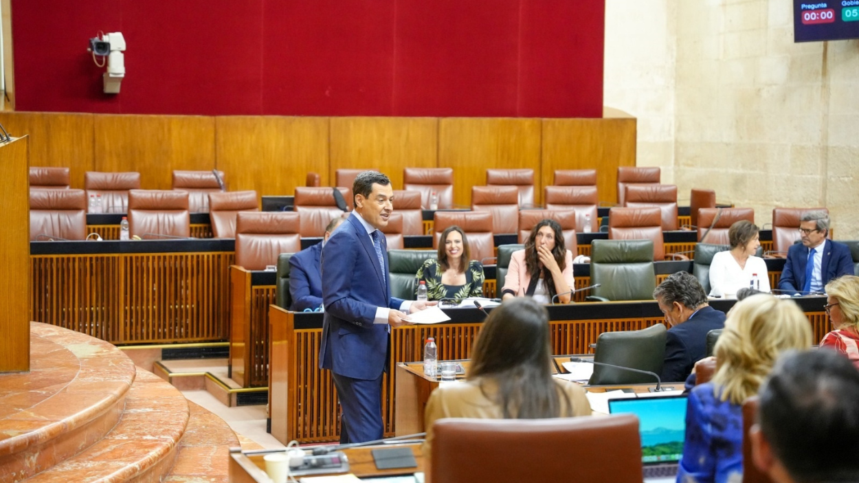 La oposición abandona el Parlamento como protesta ante la ausencia de Moreno Bonilla. EP