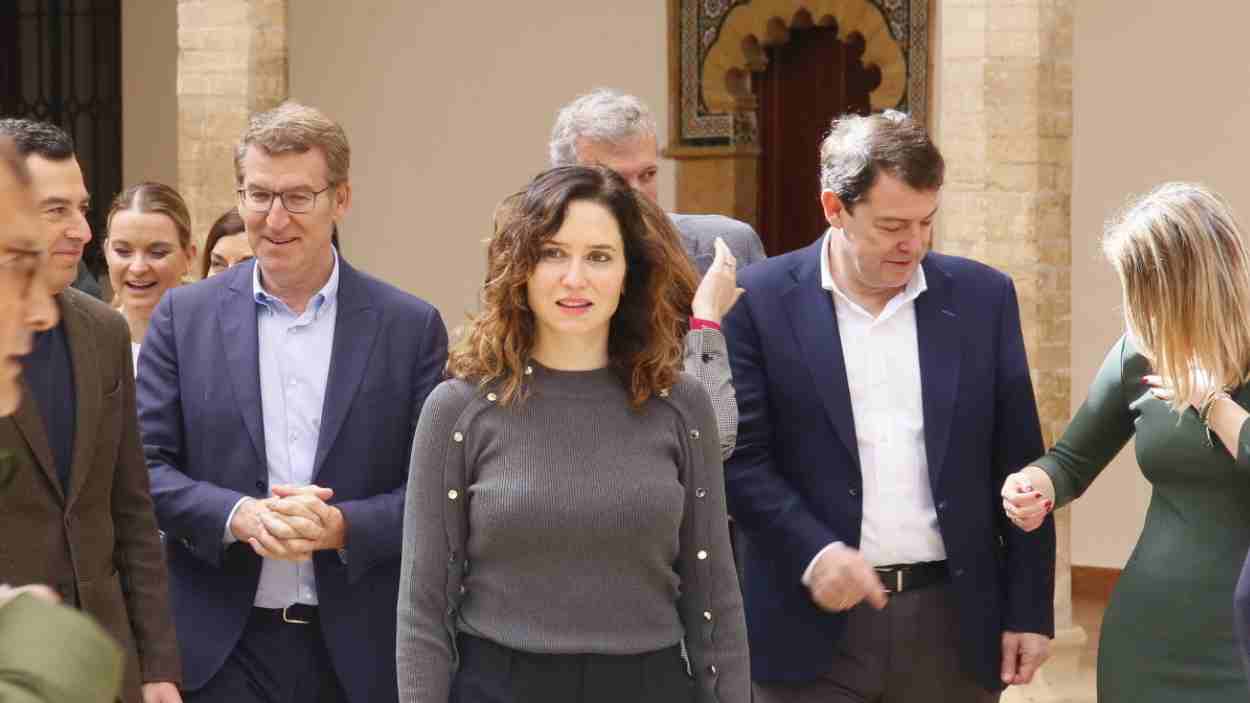 Feijóo, Ayuso y Mañueco en una imagen de archivo. EP