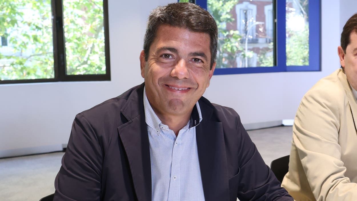 El presidente de la Comunidad Valenciana, Carlos Mazón, durante la reunión del Comité Ejecutivo Nacional del partido. EP.
