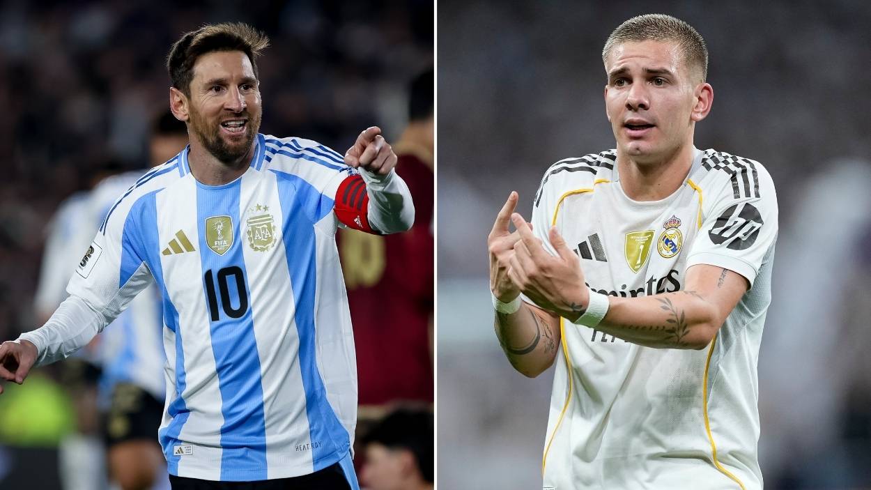 Messi le pasa el testigo a Mastantuono en su última exhibición ante el público argentino. EP