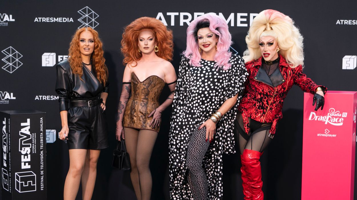 Ana Locking, Le Cocó, Supremme de Luxe y Samantha Ballantines en la presentación de 'Drag Race España' en el FesTVal