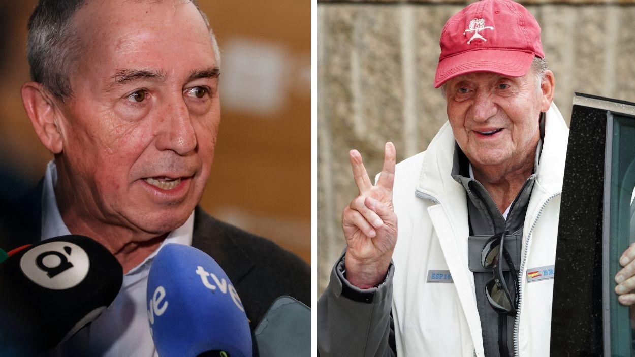 El portavoz de Compromís en Les Corts, Joan Baldoví y el Rey emérito Juan Carlos. EP.