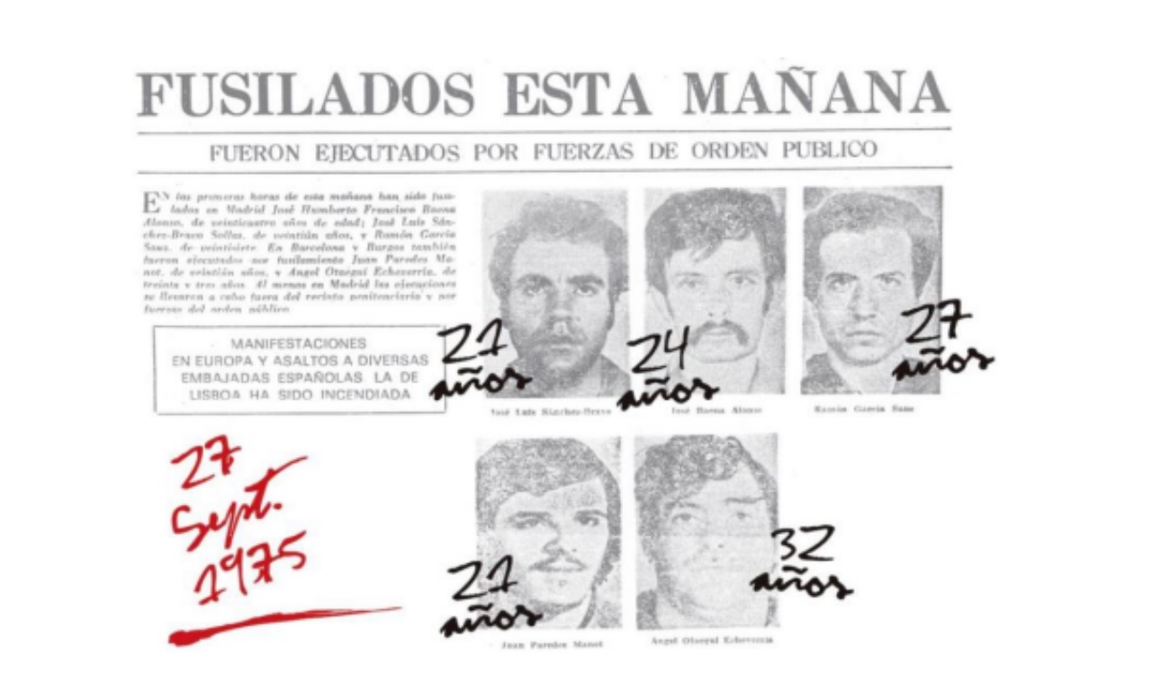 Se cumplen 50 años de los últimos fusilamientos de Franco. (Foto: Plataforma Al Alba)