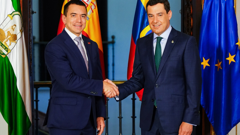 EuropaPress 6829618 presidente junta andalucia juanma moreno presidente ecuador daniel noboa