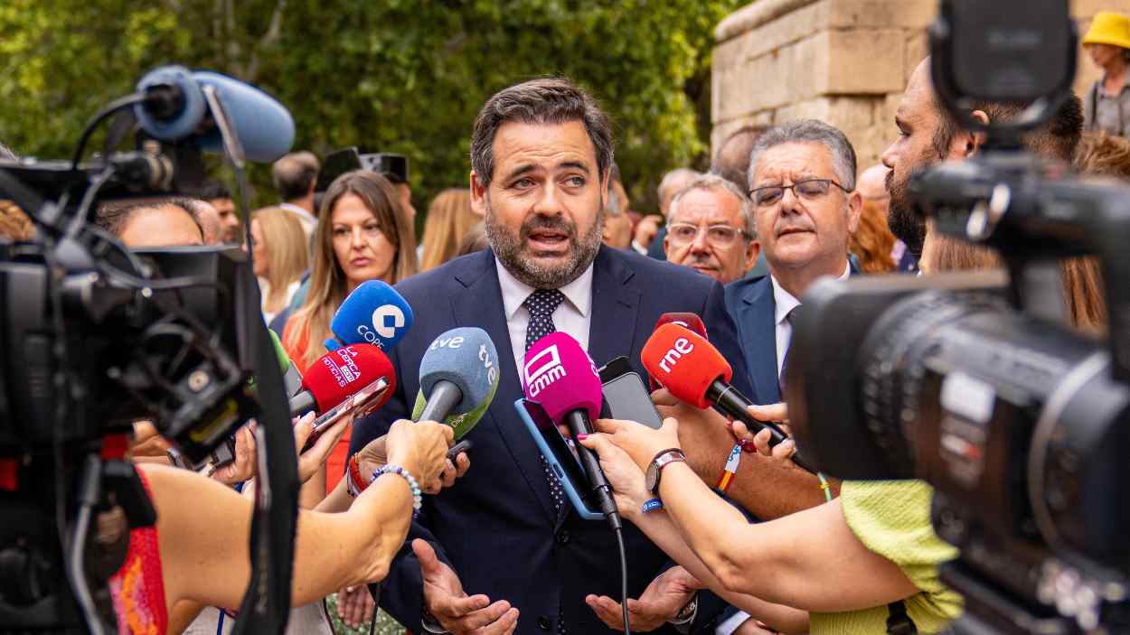El presidente del PP de Castilla-La Mancha, Paco Núñez, este lunes en Albacete. EP