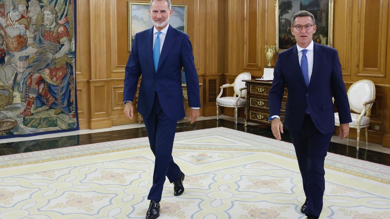 El Rey Felipe VI recibe al líder del PP, Alberto Núñez Feijóo.EP.