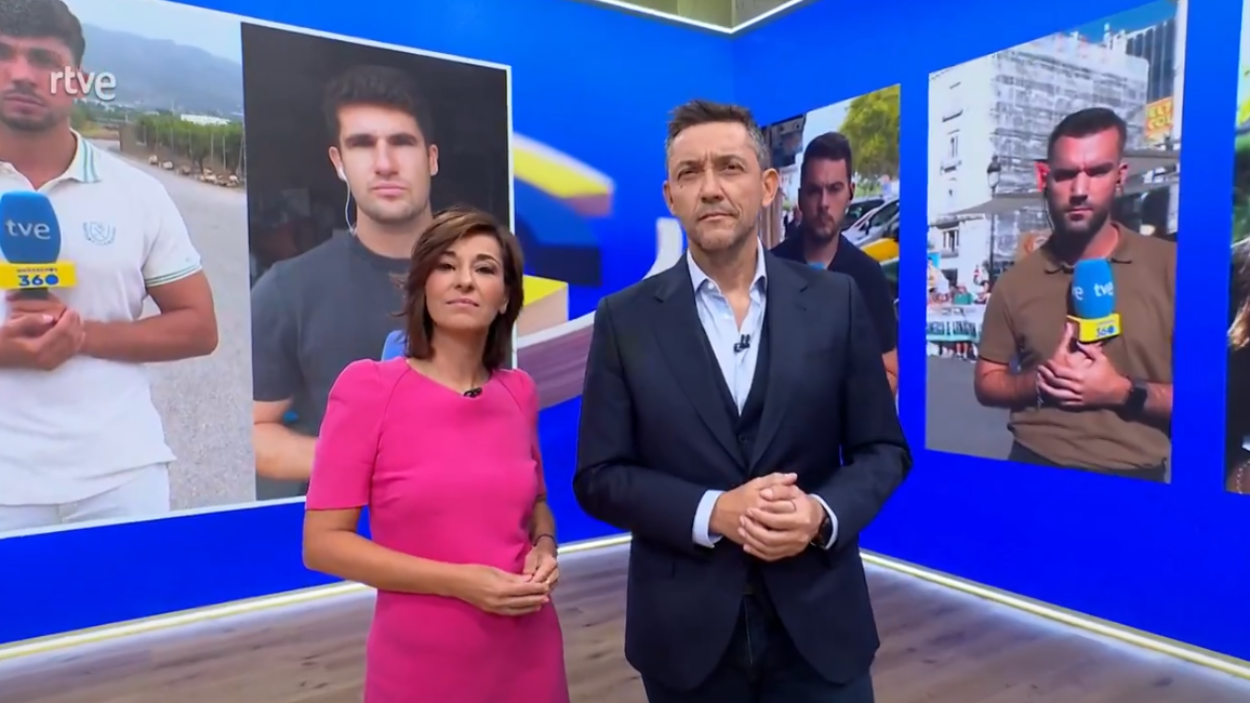 Adela González y Javier Ruiz en el plató de 'Mañaneros 360' (RTVE)