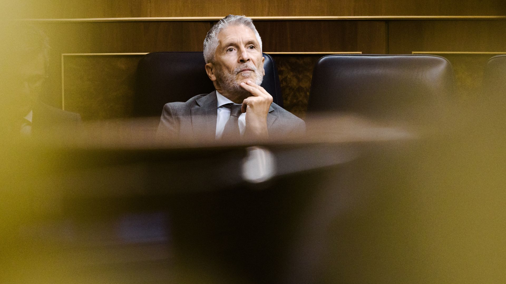 El ministro del Interior, Fernando Grande Marlaska, en la sesión de control al Gobierno en el Pleno del Congreso. EP.