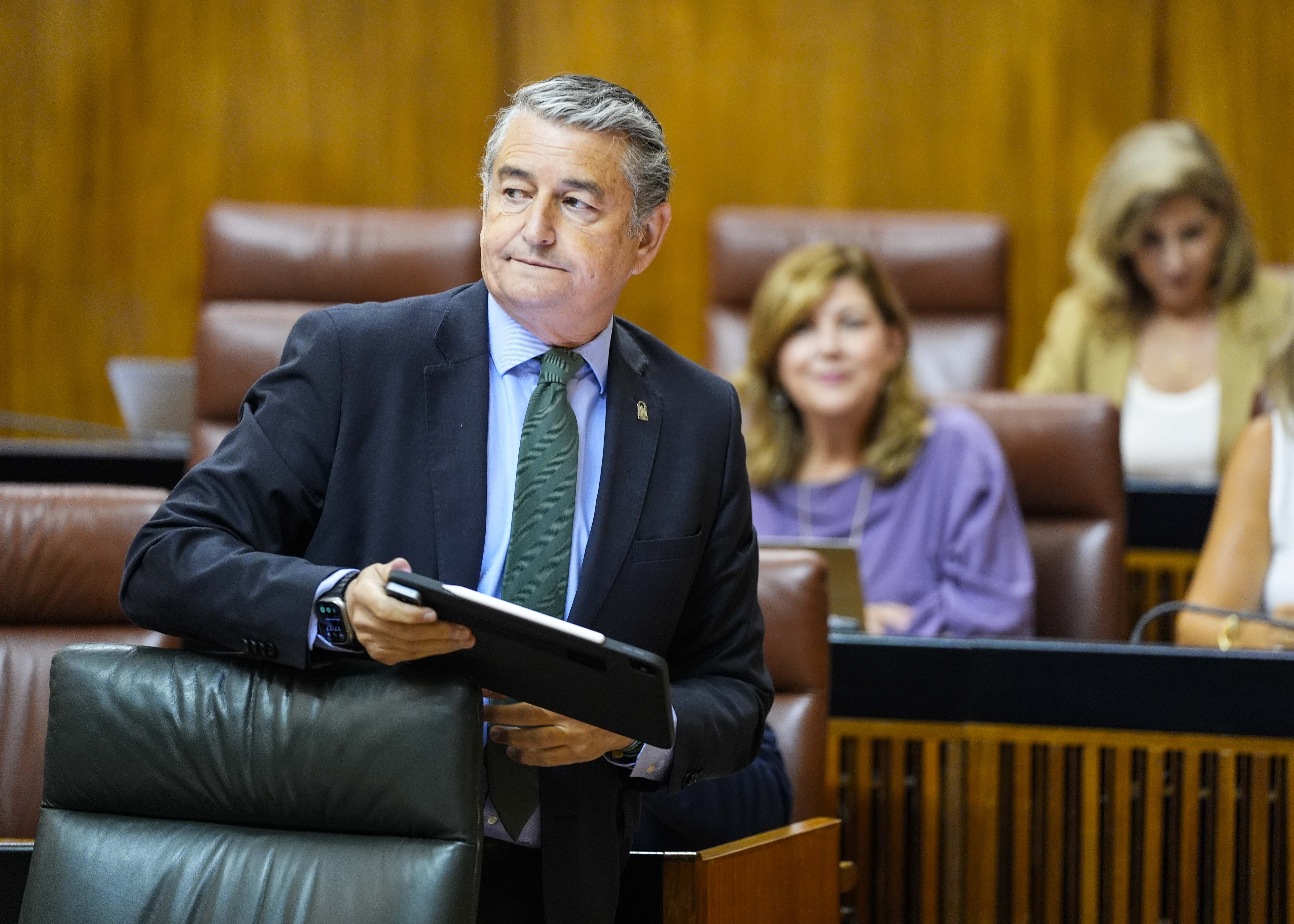 Consejero de Presidencia, Antonio Sanz. Parlamento de Andalucía.