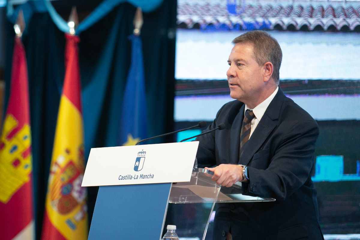 El presidente de Castilla-La Mancha, Emiliano García-Page, en un acto este viernes