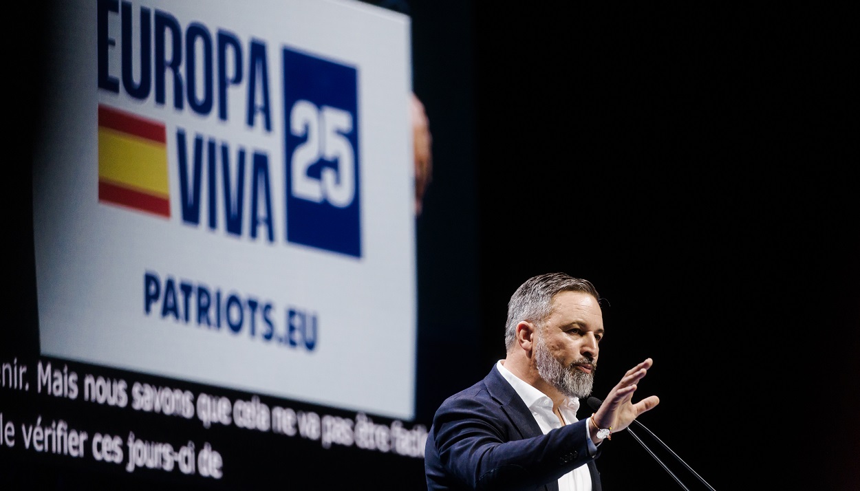 El presidente de Vox, Santiago Abascal, interviene en el Europa Viva 25. EP