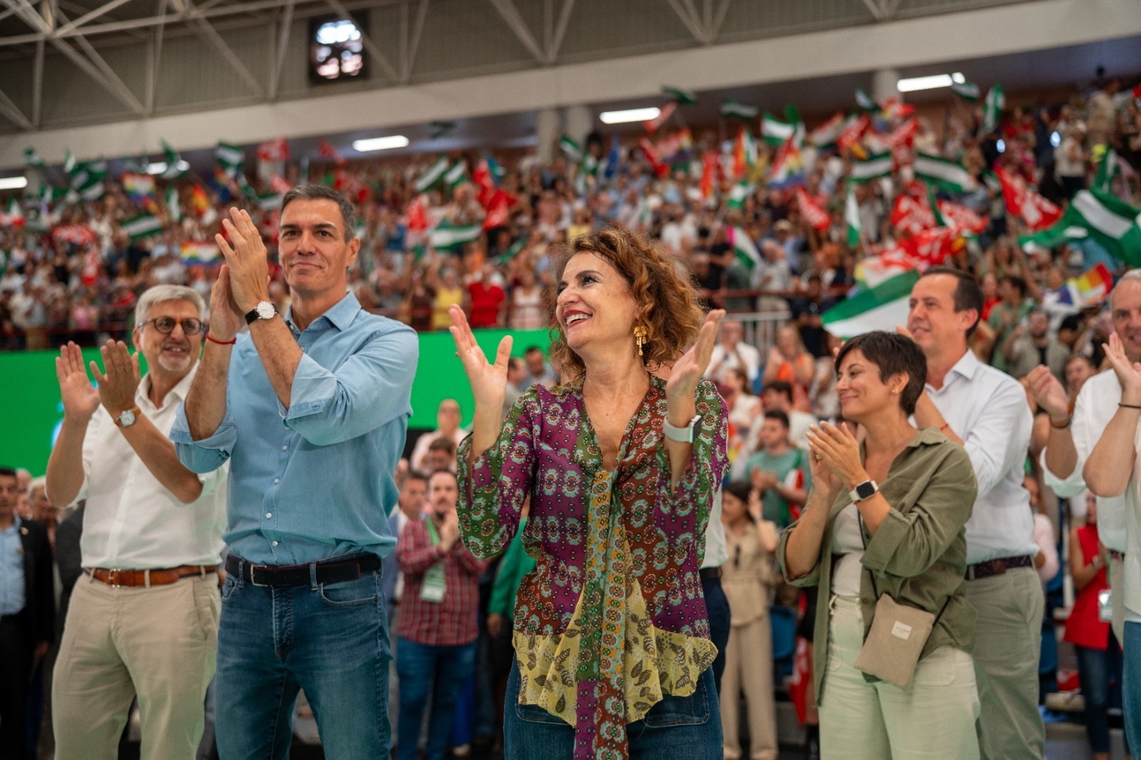 Pedro Sánchez y María Jesús Montero en Málaga.